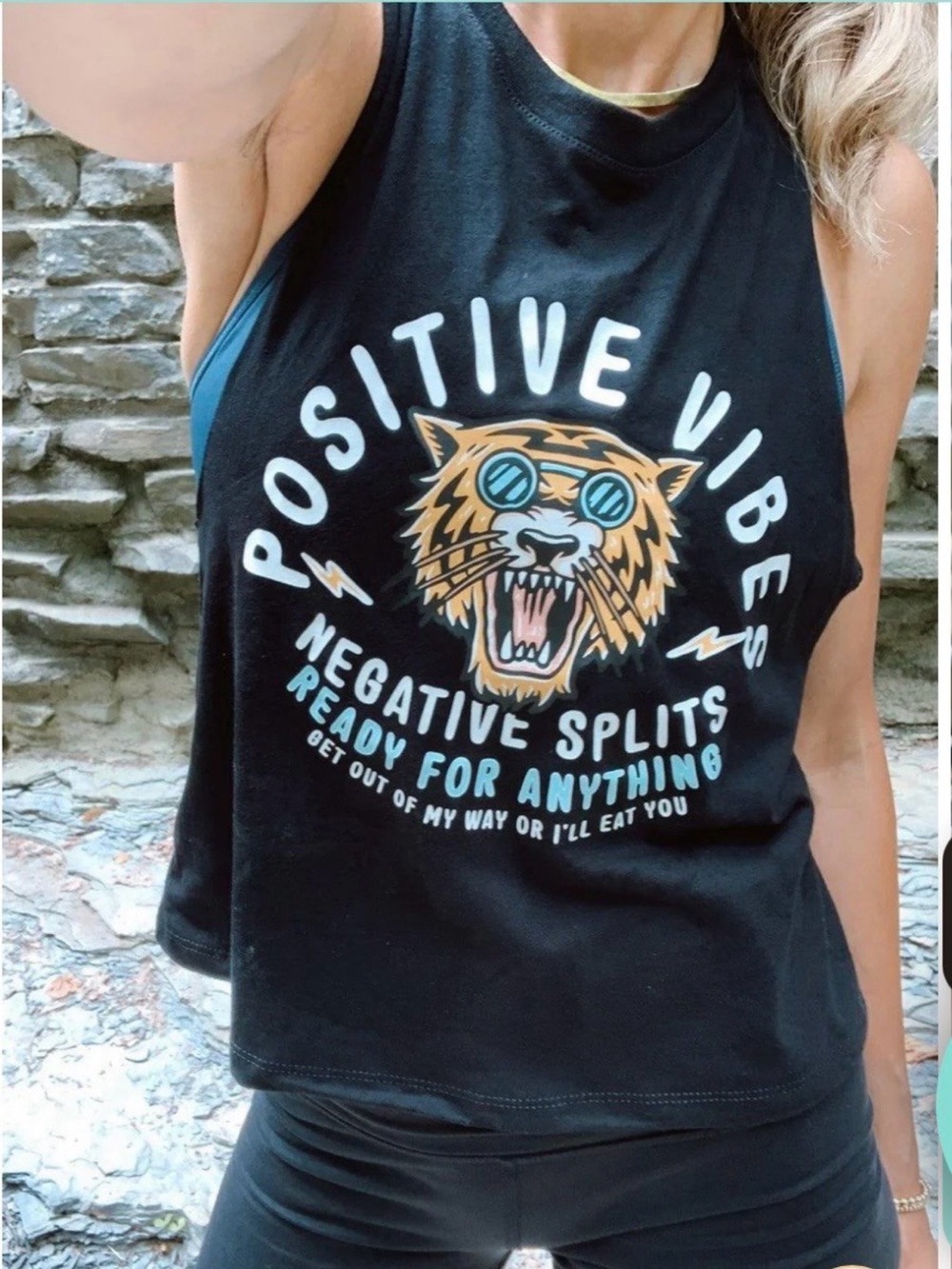 Positive Vibes *White* Run Graphic Tank Top